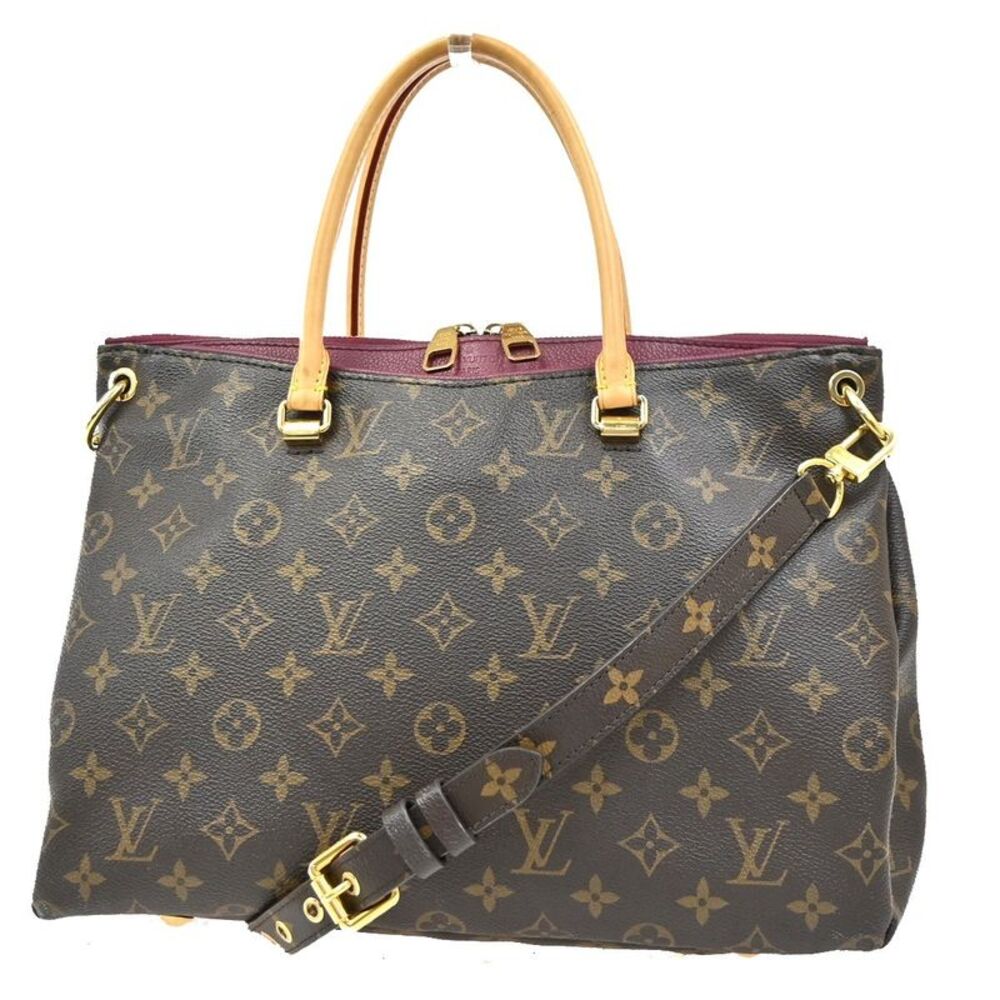 Louis Vuitton Pallas Tote Monogram Canvas With Leather Brown Canvas Handbag